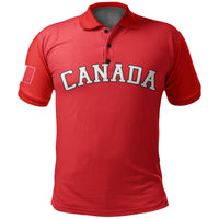 (Custom And Number) Baseball 2023 Canada Polo Shirt Red Style LT6 - Wonder Print Shop