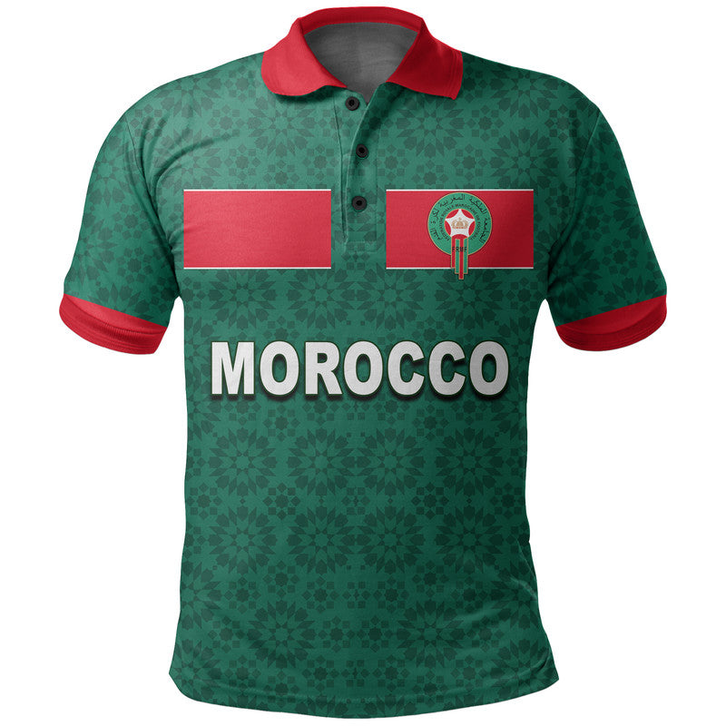 (Custom And Number) Morocco Soccer Polo Shirt World Cup Champions Green Style LT6 - Wonder Print Shop