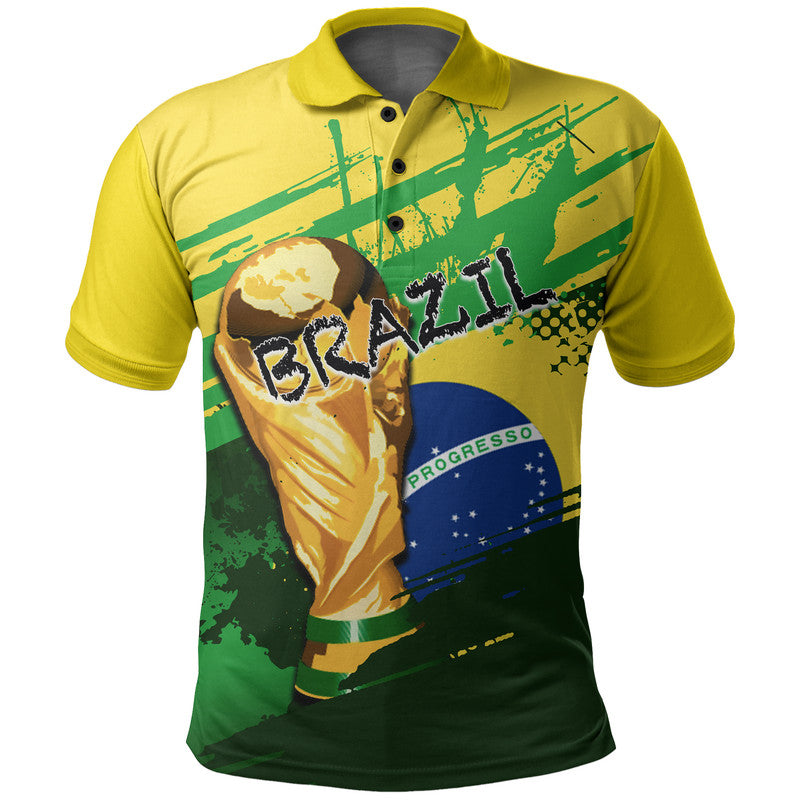 (Custom And Number) Brazil World Cup Soccer Polo Shirt LT6 - Wonder Print Shop