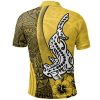 Hawaiian Shark Polynesian Polo Shirt Vibe Yellow Style LT6 - Wonder Print Shop