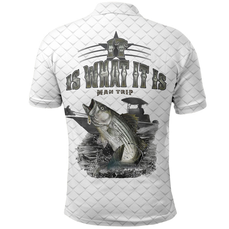 Custom Fishing Man Trip Polo Shirt White Style LT6 - Wonder Print Shop
