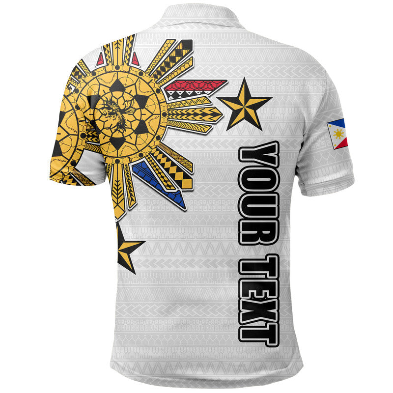 Custom Filipino Polo Shirt Tribal White Style LT6 - Wonder Print Shop
