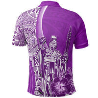 Hawaiian King Kamehameha Polo Shirt Vibe Purple Style LT6 - Wonder Print Shop