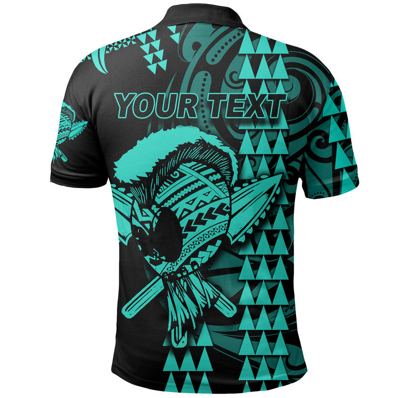 Custom Hawaii Polynesian Warrior Kakau Polo Shirt Green LT6 - Wonder Print Shop