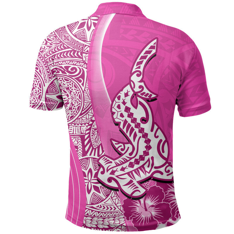 Hawaiian Shark Polynesian Polo Shirt Vibe Pink Style LT6 - Wonder Print Shop