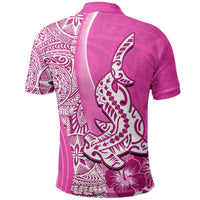 Hawaiian Shark Polynesian Polo Shirt Vibe Pink Style LT6 - Wonder Print Shop