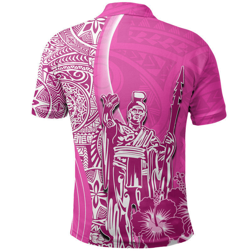 Hawaiian King Kamehameha Polo Shirt Vibe Pink Style LT6 - Wonder Print Shop