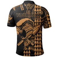 Custom Hawaii Polynesian Warrior Kakau Polo Shirt Gold LT6 - Wonder Print Shop