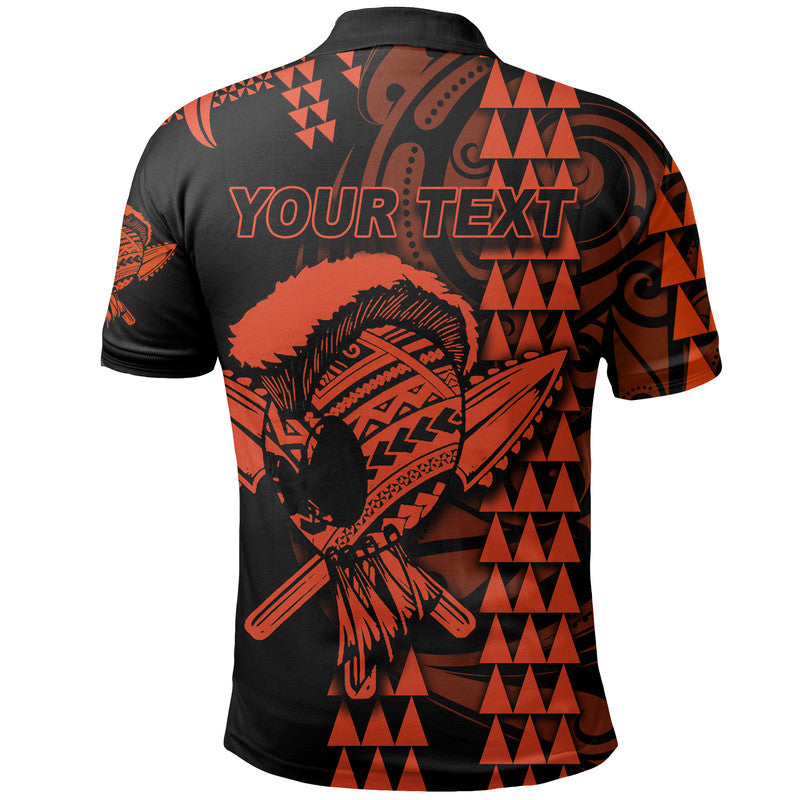 Custom Hawaii Polynesian Warrior Kakau Polo Shirt Orange LT6 - Wonder Print Shop