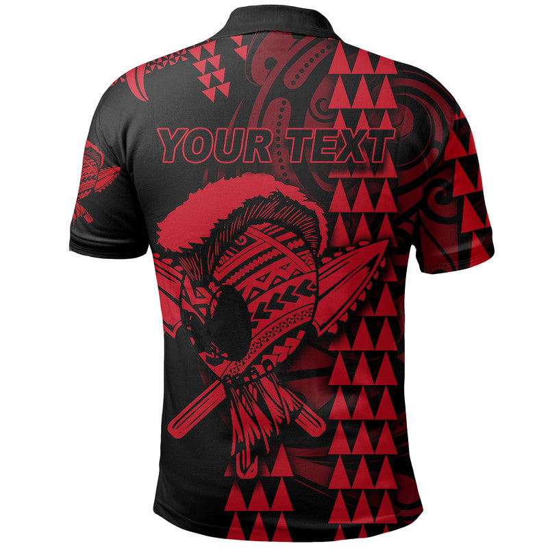 Custom Hawaii Polynesian Warrior Kakau Polo Shirt Red LT6 - Wonder Print Shop