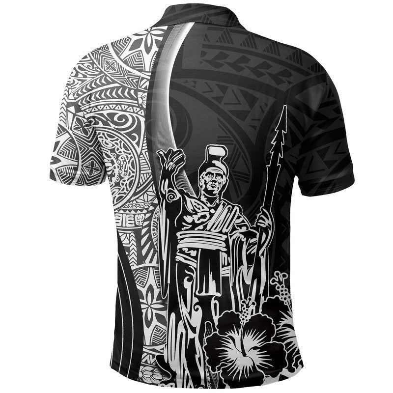 Hawaiian King Kamehameha Polo Shirt Vibe Black Style LT6 - Wonder Print Shop