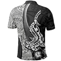 Hawaiian Shark Polynesian Polo Shirt Vibe Black Style LT6 - Wonder Print Shop