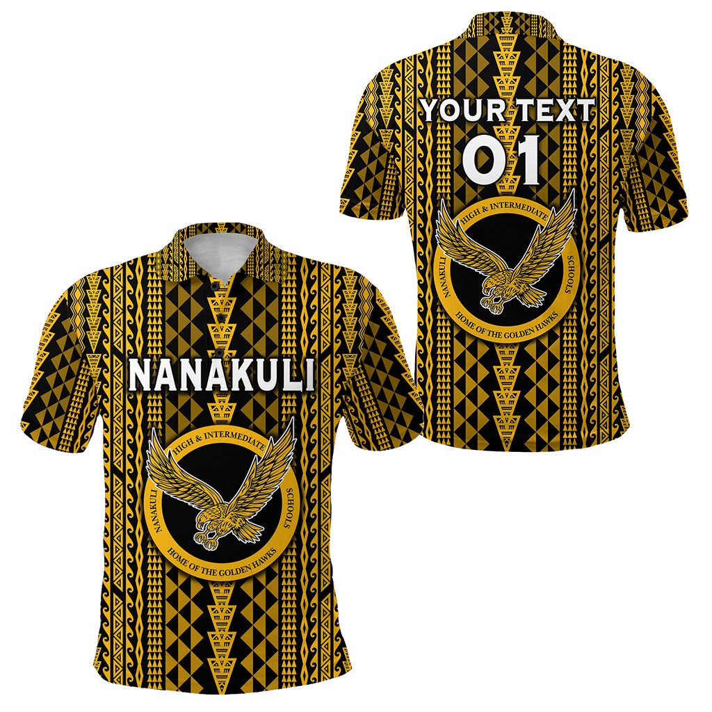 Custom Hawaii Nanakuli School Polo Shirt Golden Hawks Simple Style LT8 - Wonder Print Shop
