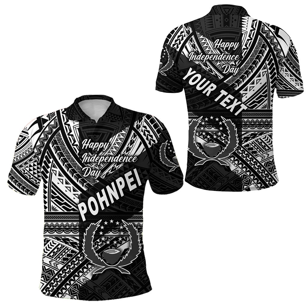 Custom FSM Pohnpei Polo Shirt Happy Independence Day Original Vibes Black LT8 - Wonder Print Shop