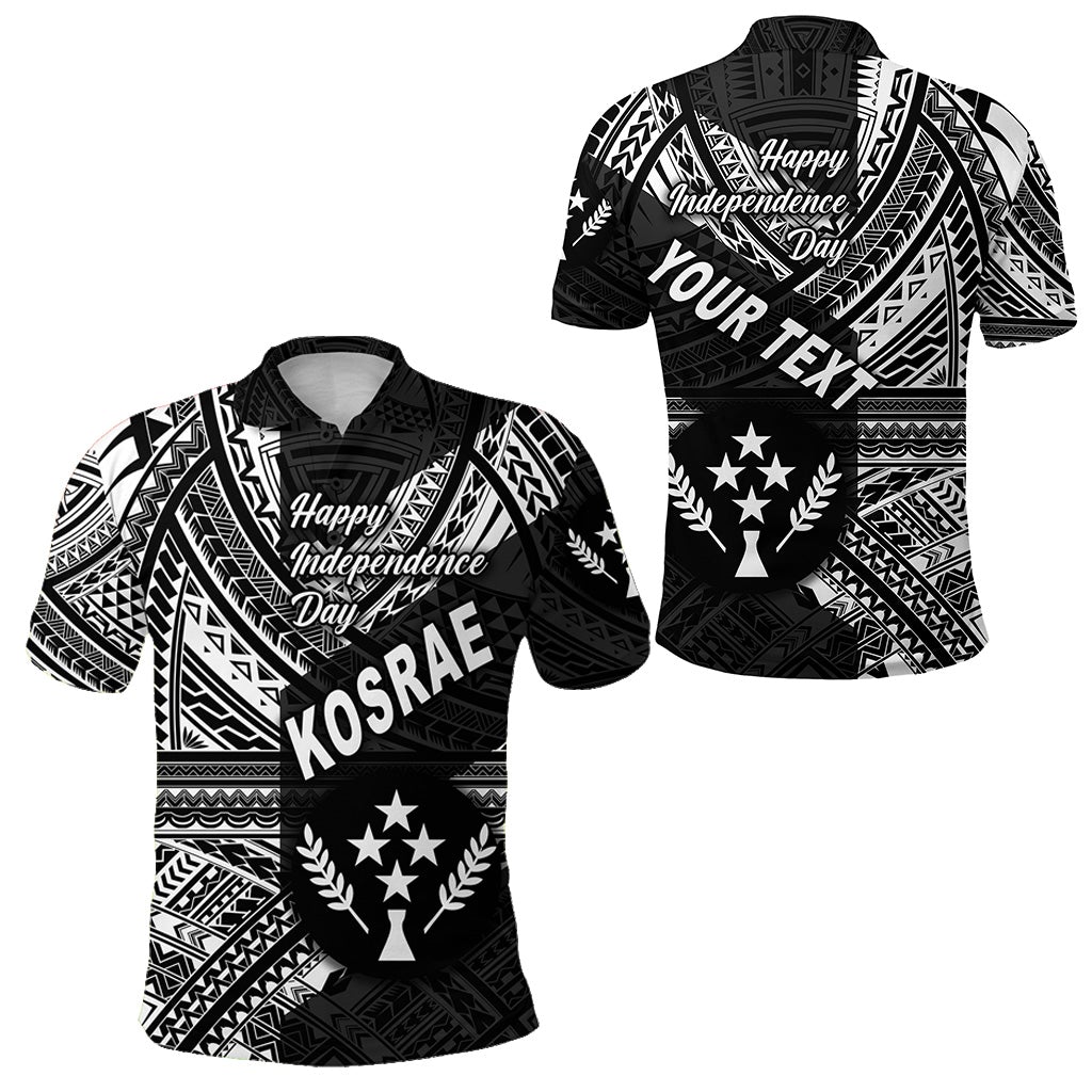 Custom FSM Kosrae Polo Shirt Happy Independence Day Original Vibes Black LT8 - Wonder Print Shop