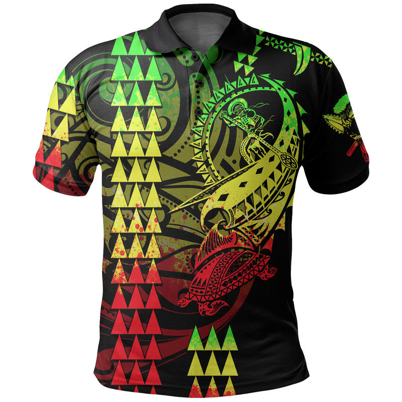 Custom Hawaii Polynesian Warrior Kakau Polo Shirt Reggage LT6 - Wonder Print Shop