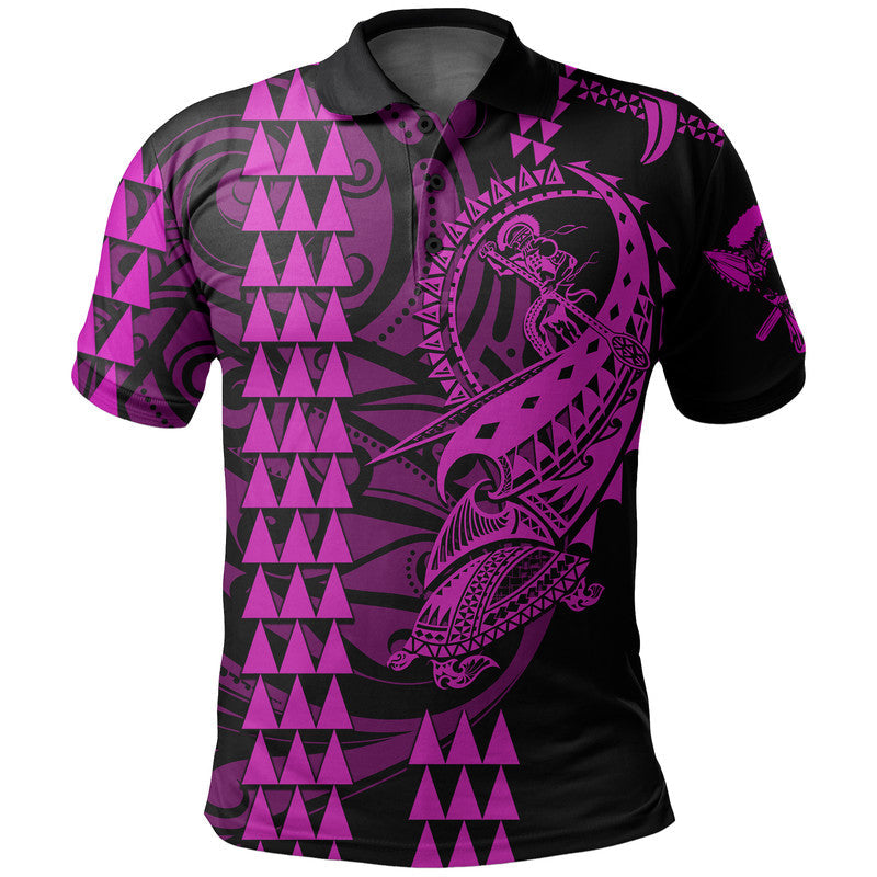 Custom Hawaii Polynesian Warrior Kakau Polo Shirt Purple LT6 - Wonder Print Shop