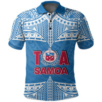 Custom And Number Toa Samoa Rugby Polo Shirt Blue Sky LT6 - Wonder Print Shop