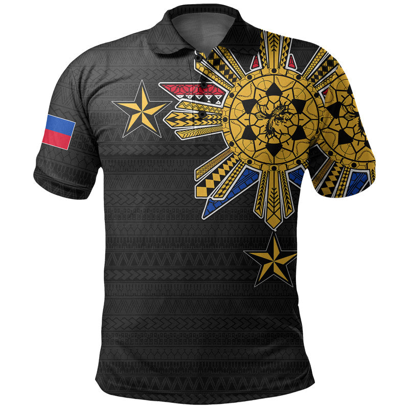 Custom Filipino Polo Shirt Tribal Black Style LT6 - Wonder Print Shop