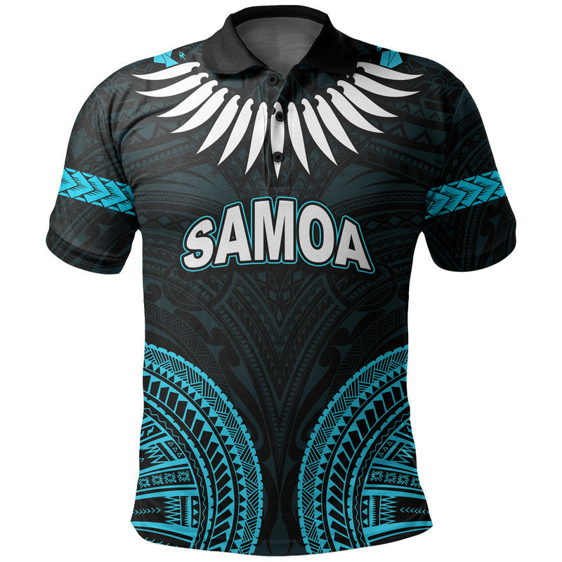 Custom Samoa Ula Nifo Tribal Polo Shirt Blue Style LT6 - Wonder Print Shop