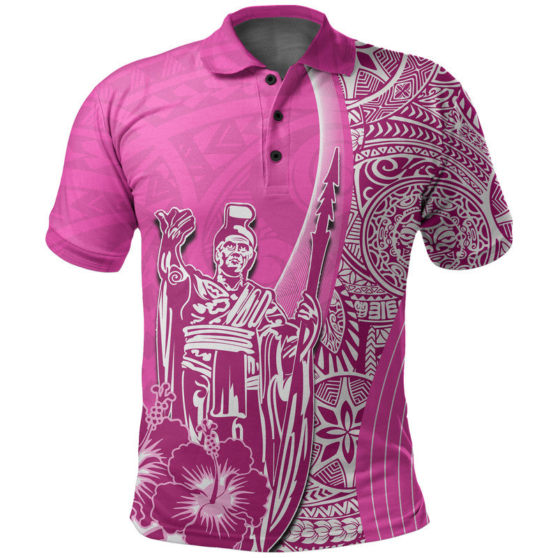 Hawaiian King Kamehameha Polo Shirt Vibe Pink Style LT6 - Wonder Print Shop