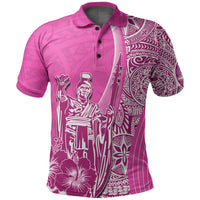 Hawaiian King Kamehameha Polo Shirt Vibe Pink Style LT6 - Wonder Print Shop