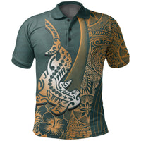 Hawaiian Shark Polynesian Polo Shirt Vibe Green Style LT6 - Wonder Print Shop