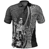 Hawaiian King Kamehameha Polo Shirt Vibe Black Style LT6 - Wonder Print Shop