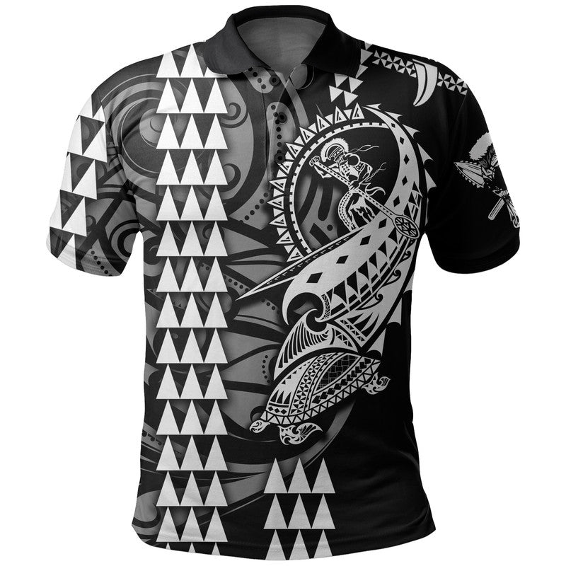 Custom Hawaii Polynesian Warrior Kakau Polo Shirt White LT6 - Wonder Print Shop