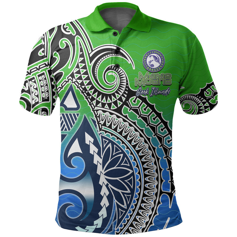 Custom Marae Moana Cook Islands Marine Park Polo Shirt LT6 - Wonder Print Shop