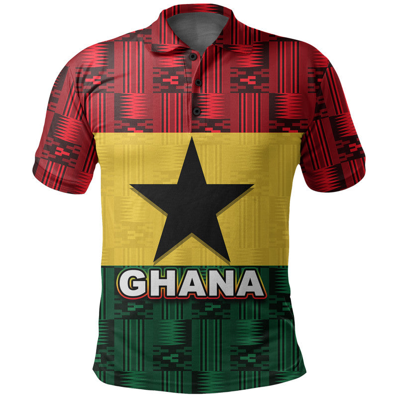 Custom Ghana Flag Mix Patterns Polo Shirt LT6 - Wonder Print Shop