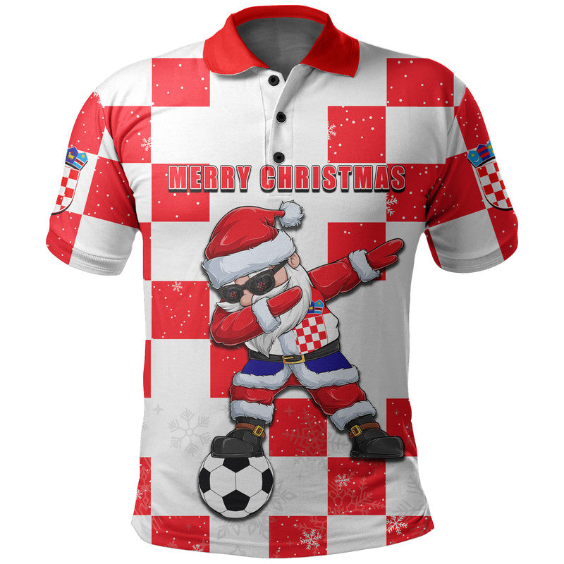 Croatia Christmas Santa Claus Dabbing Polo Shirt Replica Football Jersey LT6 - Wonder Print Shop