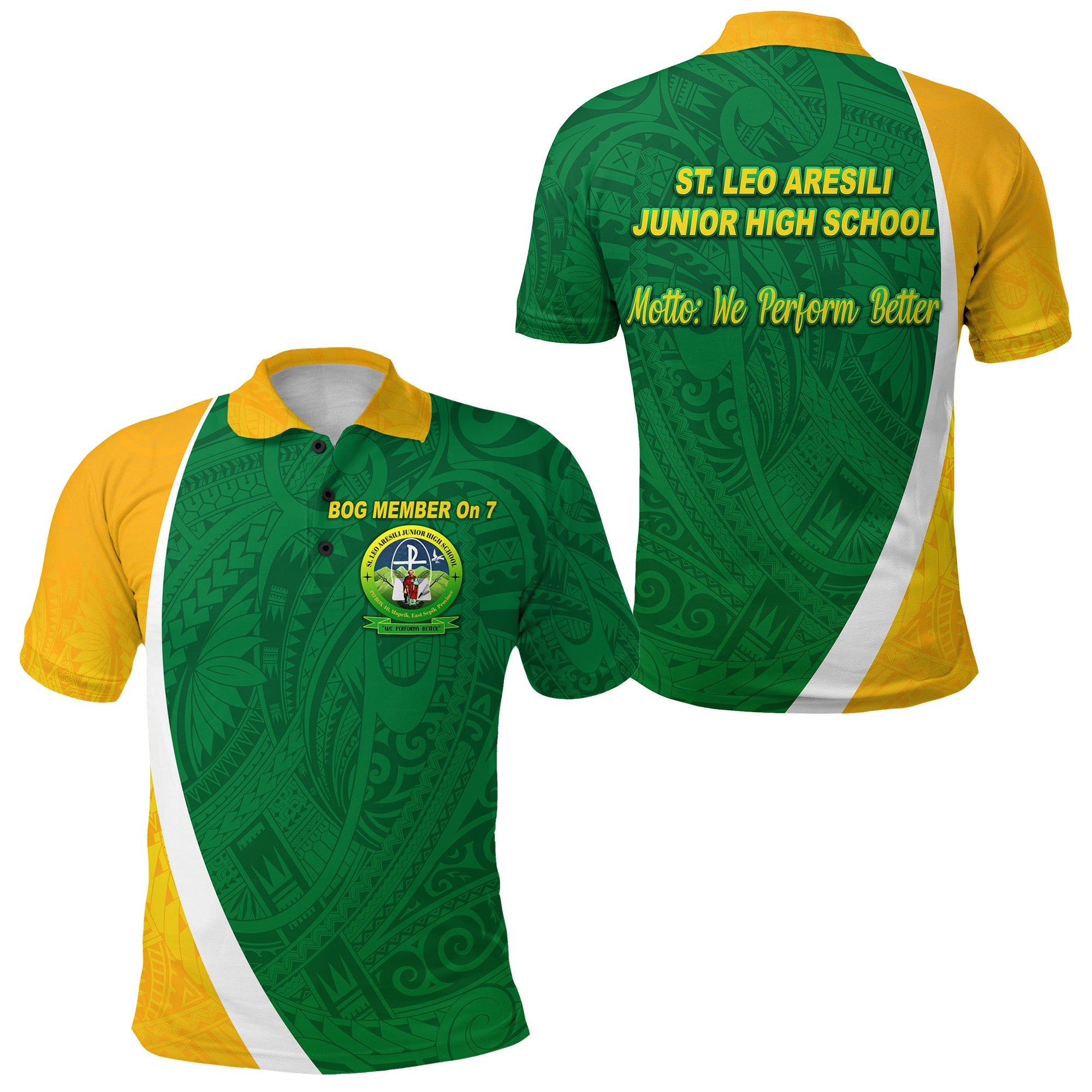 St. Leo Aresili Junior High School Polo Shirt Simple Style BOG MEMBER LT8 - Wonder Print Shop
