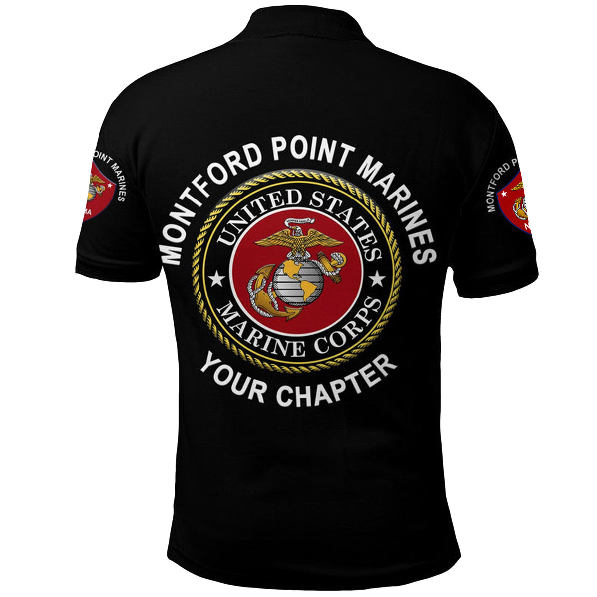 Custom Montford Point Marines Polo Shirt African American Marine Corps Original Black LT8 - Wonder Print Shop