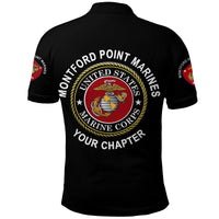 Custom Montford Point Marines Polo Shirt African American Marine Corps Original Black LT8 - Wonder Print Shop