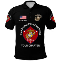 Custom Montford Point Marines Polo Shirt African American Marine Corps Original Black LT8 - Wonder Print Shop
