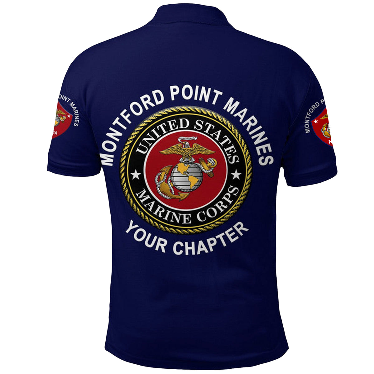 Custom Montford Point Marines Polo Shirt African American Marine Corps Original Navy Blue LT8 - Wonder Print Shop