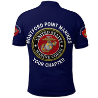 Custom Montford Point Marines Polo Shirt African American Marine Corps Original Navy Blue LT8 - Wonder Print Shop