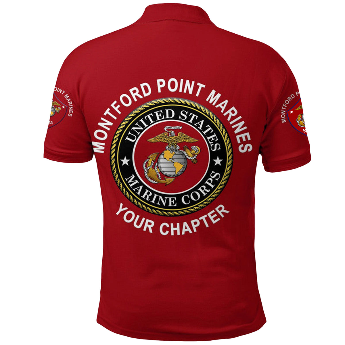 Custom Montford Point Marines Polo Shirt African American Marine Corps Original Red LT8 - Wonder Print Shop
