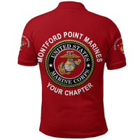 Custom Montford Point Marines Polo Shirt African American Marine Corps Original Red LT8 - Wonder Print Shop