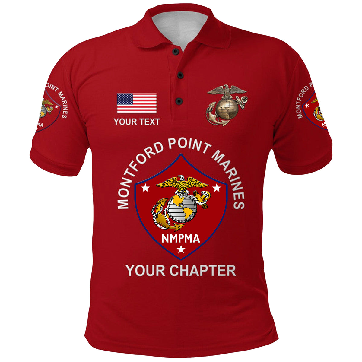Custom Montford Point Marines Polo Shirt African American Marine Corps Original Red LT8 - Wonder Print Shop