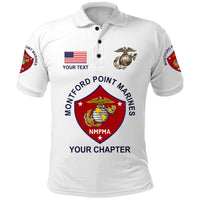 Custom Montford Point Marines Polo Shirt African American Marine Corps Original White LT8 - Wonder Print Shop