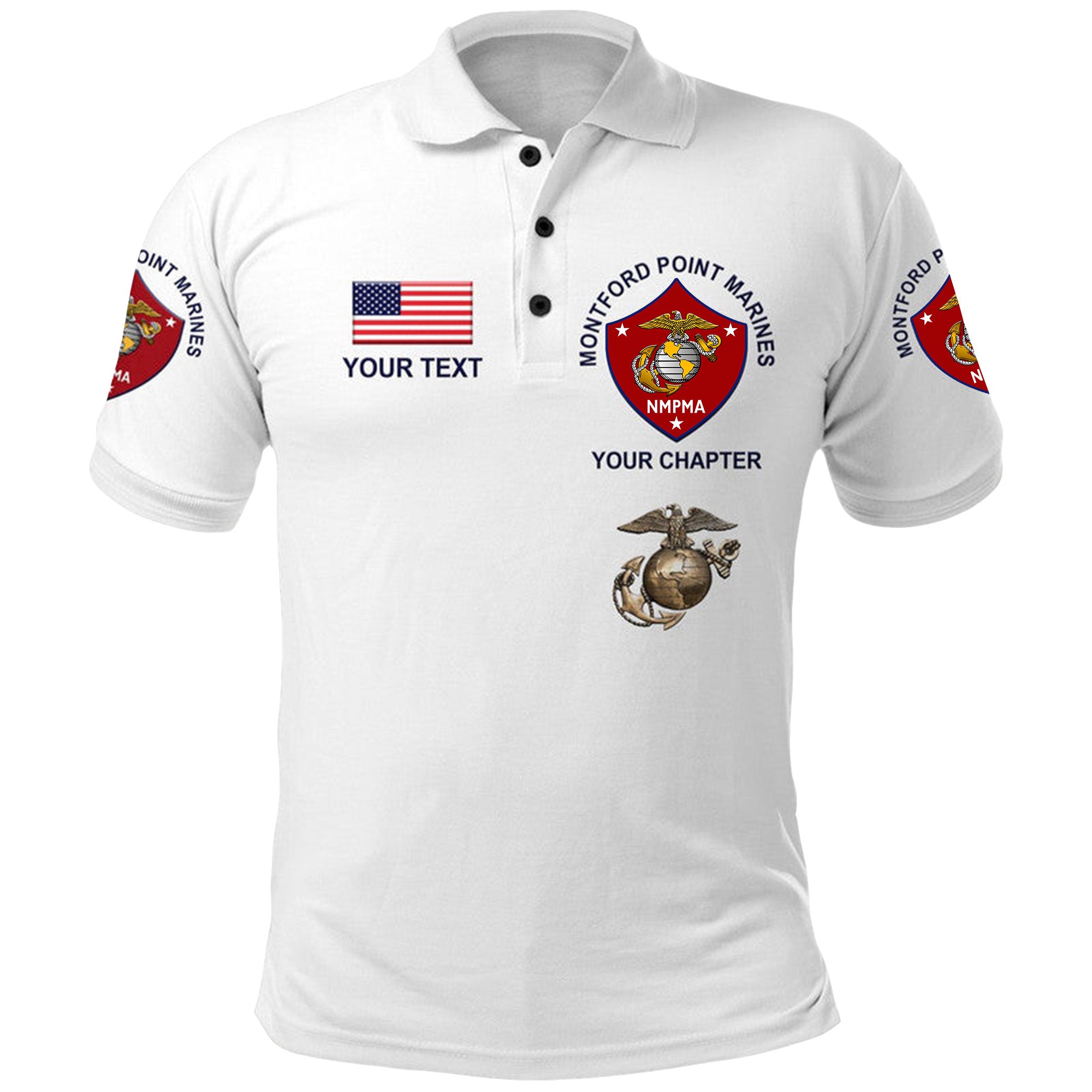 Custom Montford Point Marines Polo Shirt African American Marine Corps Simple White LT8 - Wonder Print Shop