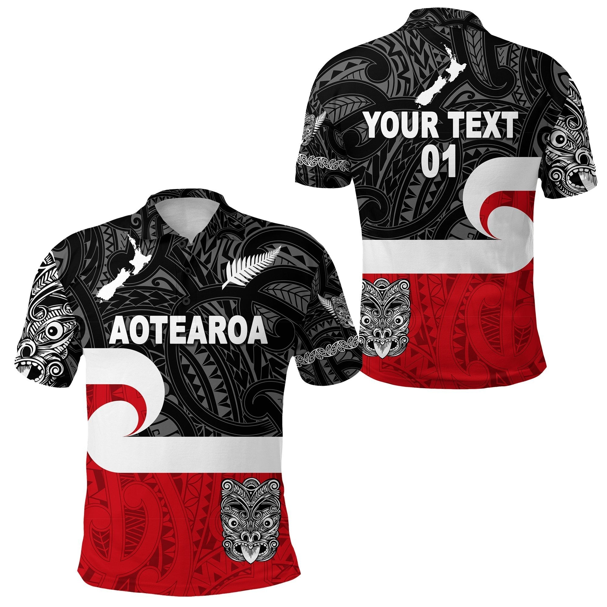 custom-personalised-maori-aotearoa-haka-polo-shirt-new-zealand-simple-custom-text-and-number
