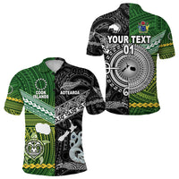 Custom New Zealand Cook Islands Polo Shirt Together Black, Custom Text And Number LT8 - Wonder Print Shop