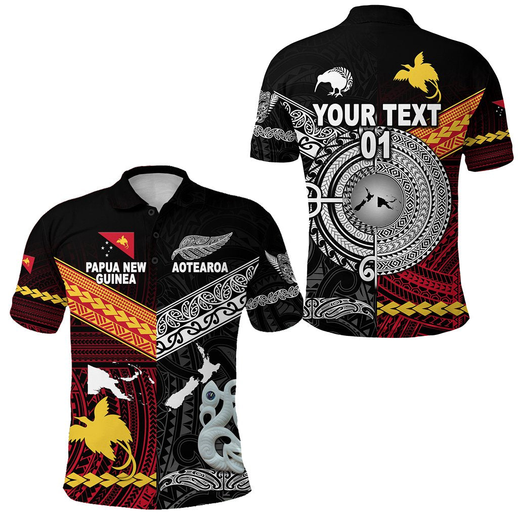 custom-personalised-new-zealand-maori-aotearoa-papua-new-guinea-polynesian-together-polo-shirt-custom-text-and-number