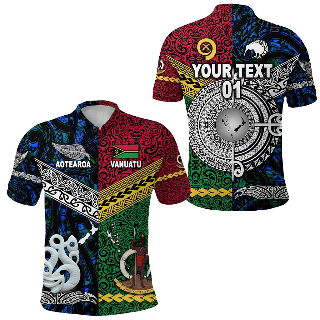 custom-personalised-vanuatu-and-new-zealand-polo-shirt-together-blue-custom-text-and-number