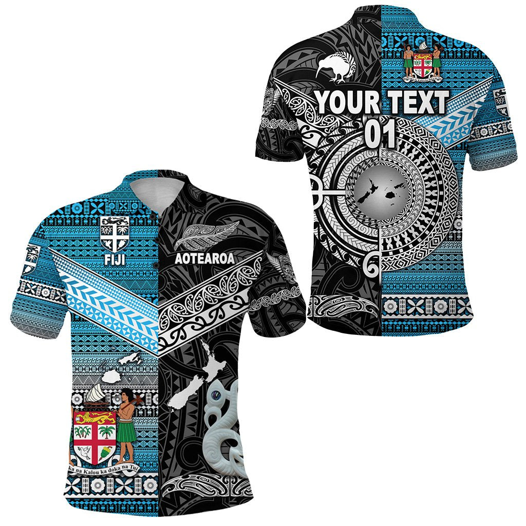 custom-personalised-new-zealand-maori-aotearoa-fiji-tapa-together-polo-shirt-black-custom-text-and-number