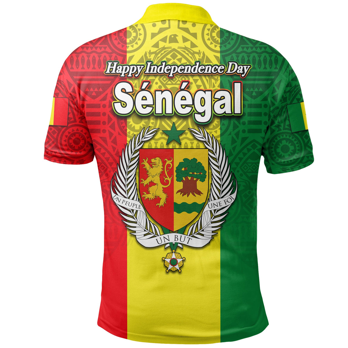 Senegal Polo Shirt Independence Day African Pattens LT6 - Wonder Print Shop