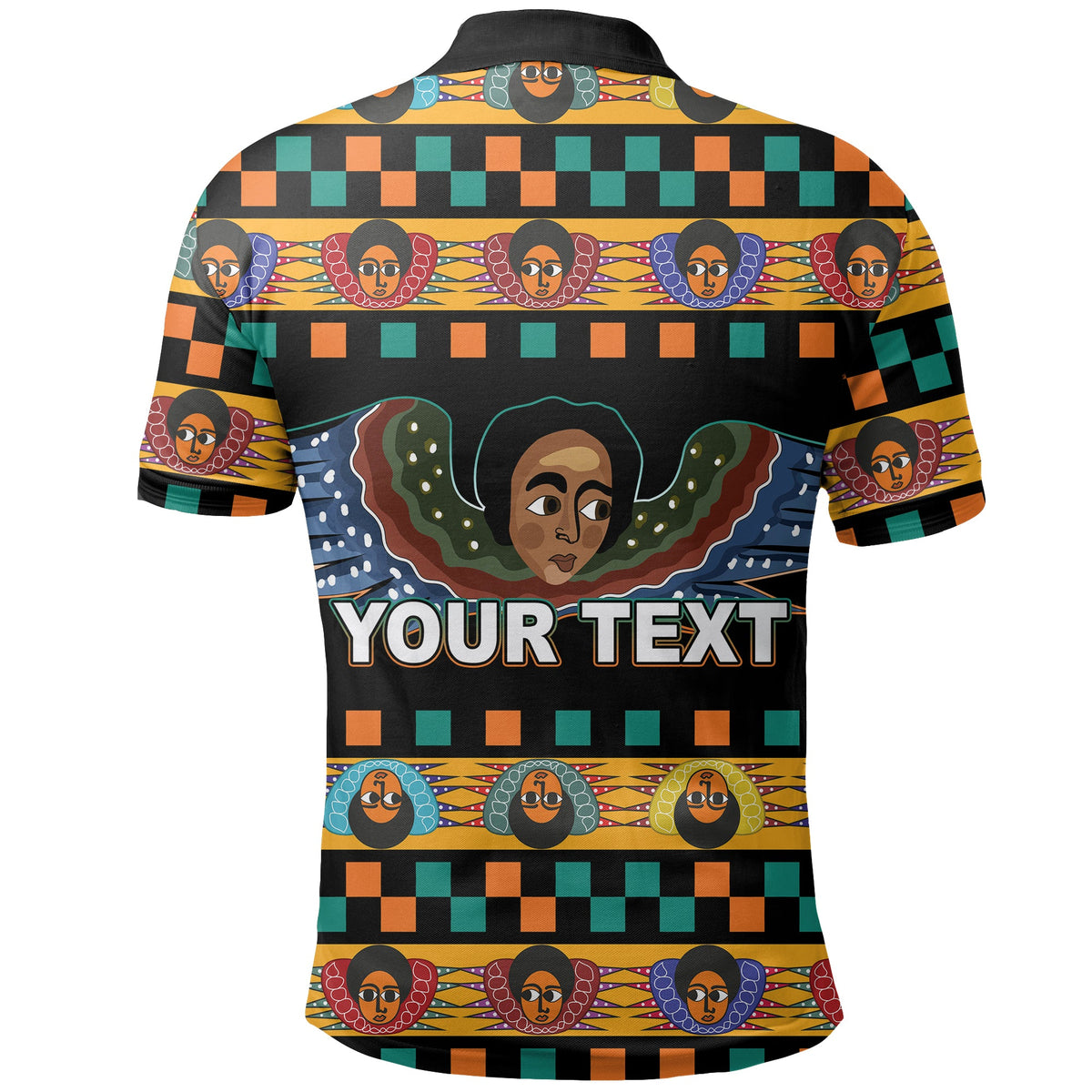 Custom Ethiopia Polo Shirt Ethiopian Church Angels Black LT6 - Wonder Print Shop